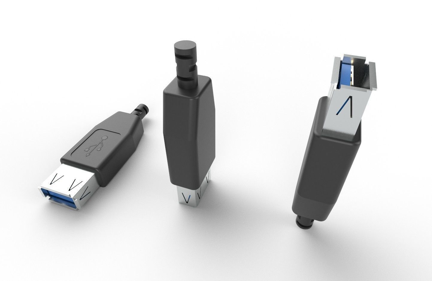 USB M7  Type A Female V1 Low-poly 3D model_29