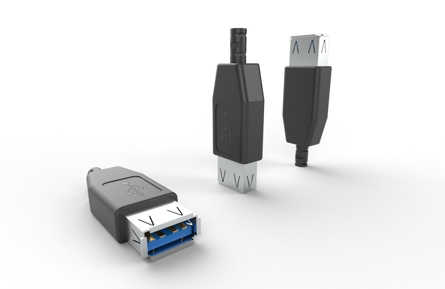 USB M7  Type A Female V1 Low-poly 3D model_18