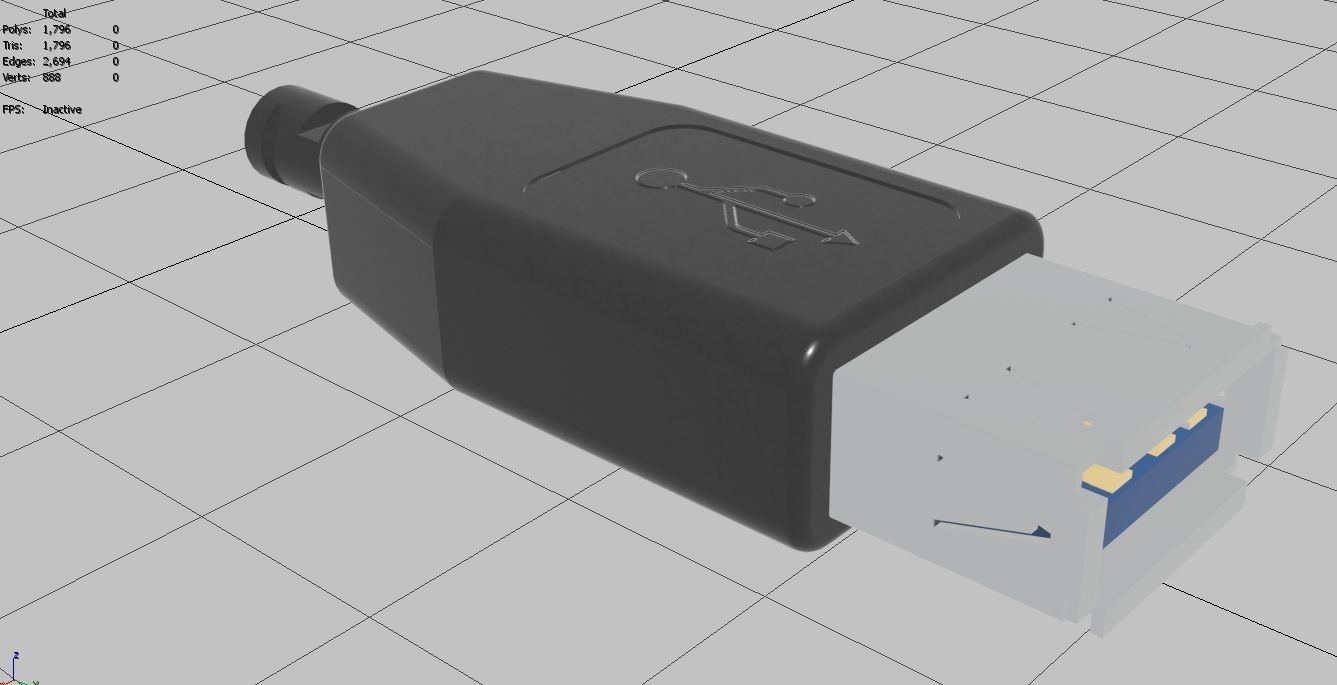 USB M7  Type A Female V1 Low-poly 3D model_33