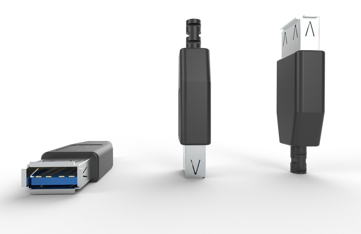 USB M7  Type A Female V1 Low-poly 3D model_23