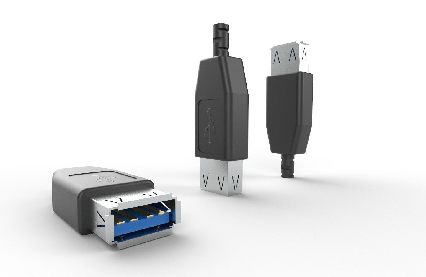 USB M7  Type A Female V1 Low-poly 3D model_20