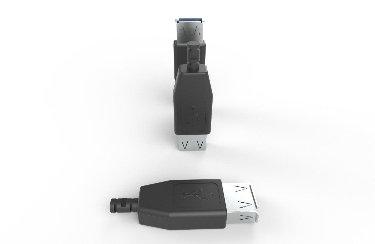 USB M7  Type A Female V1 Low-poly 3D model_14