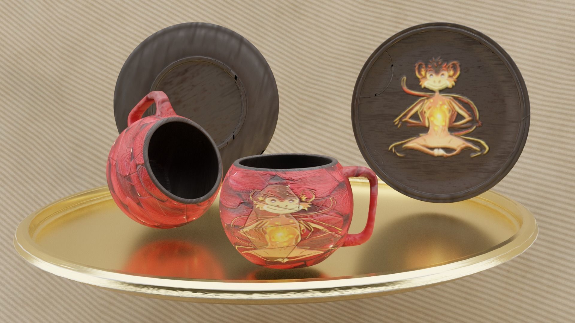 Tea Party with a Monkey 3D model_2