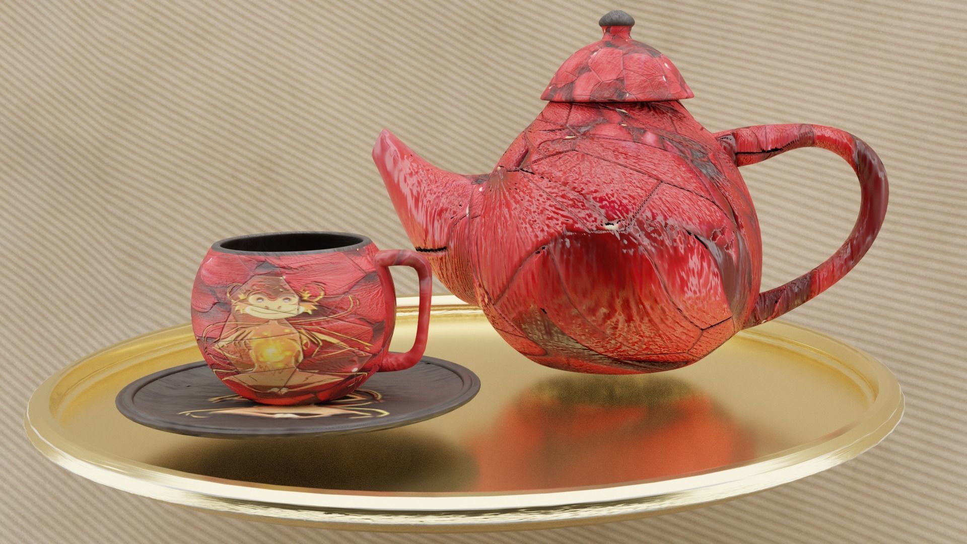 Tea Party with a Monkey 3D model_3