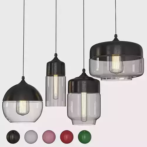 warmly Modern Nordic Glass Pendant Light 3D model