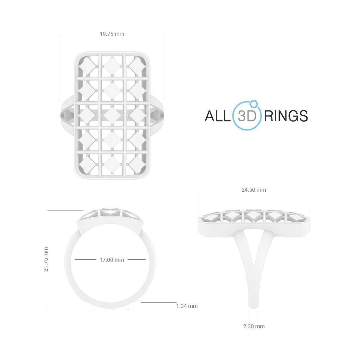 Ring geometry 3D print model_5