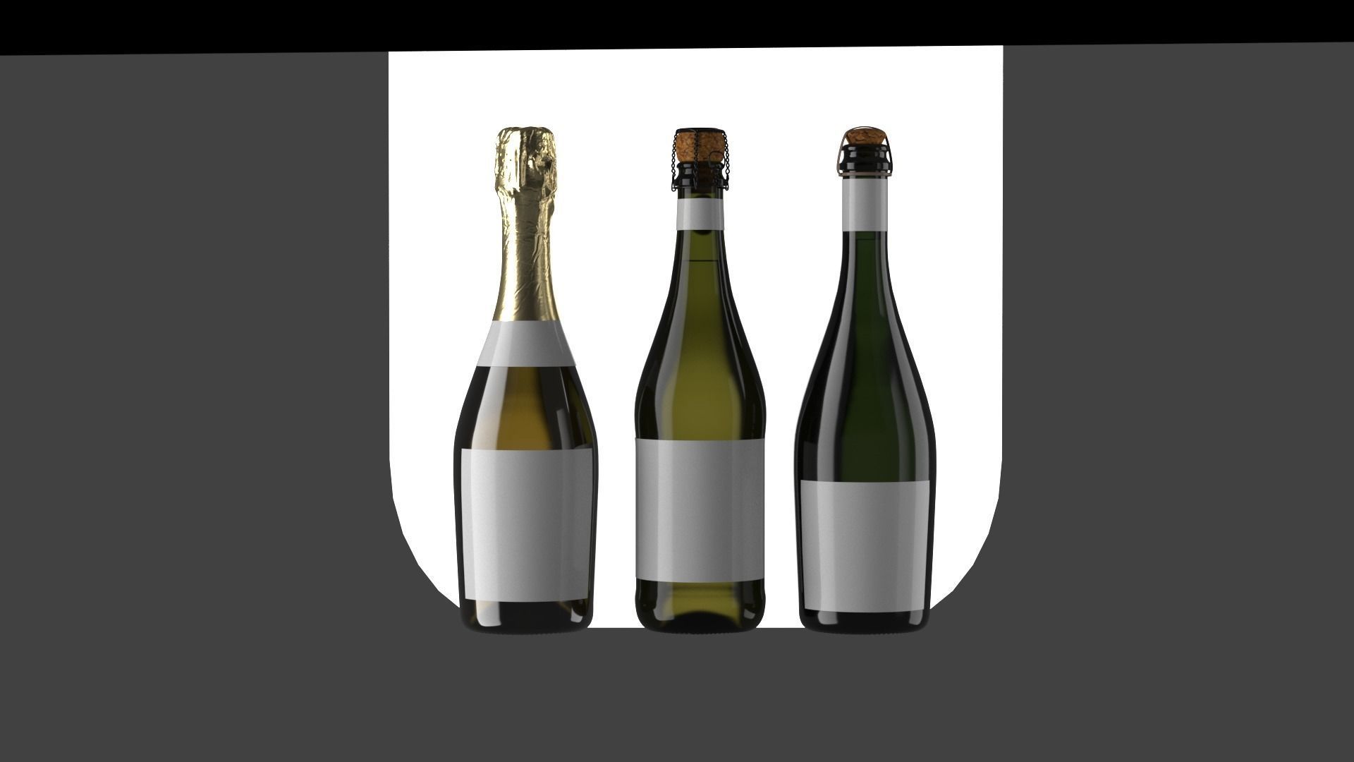 Champagne bottle prosecco 3D model_5