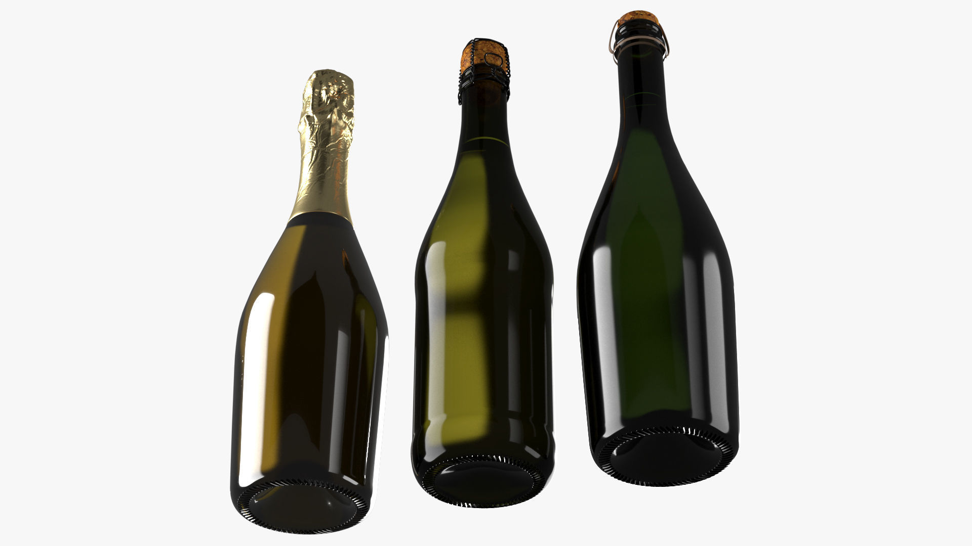 Champagne bottle prosecco 3D model_3