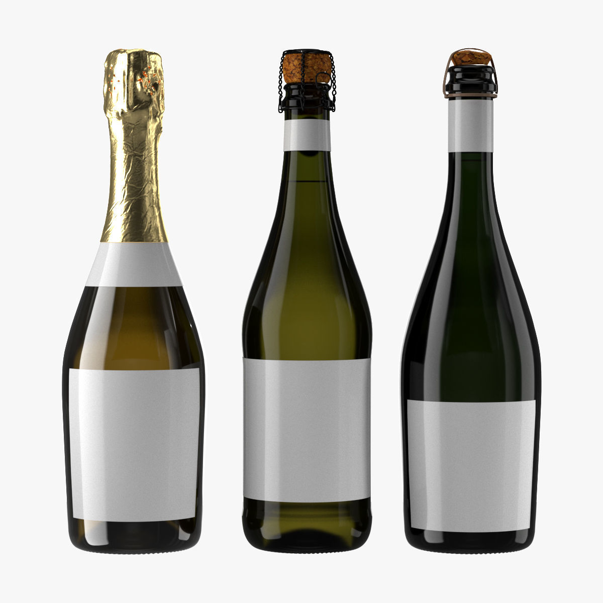 Champagne bottle prosecco 3D model_7