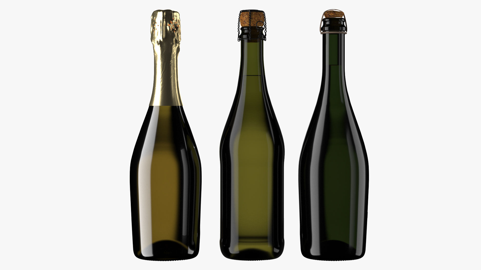 Champagne bottle prosecco 3D model_1