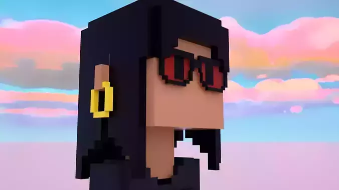 3D Pixel Meebits 3D model