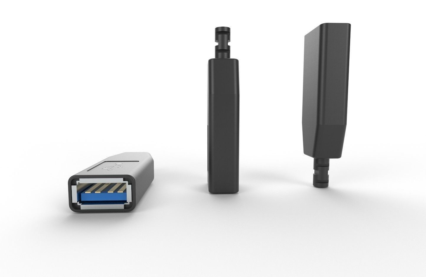 USB M8 Type A Female V2 Low-poly 3D model_6