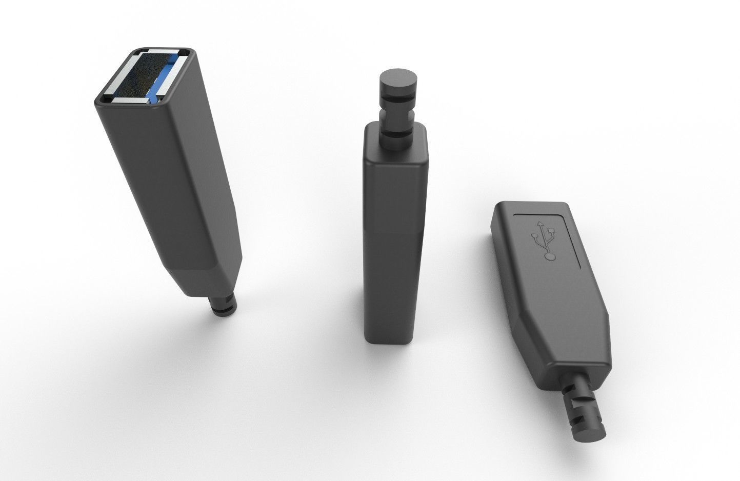 USB M8 Type A Female V2 Low-poly 3D model_12