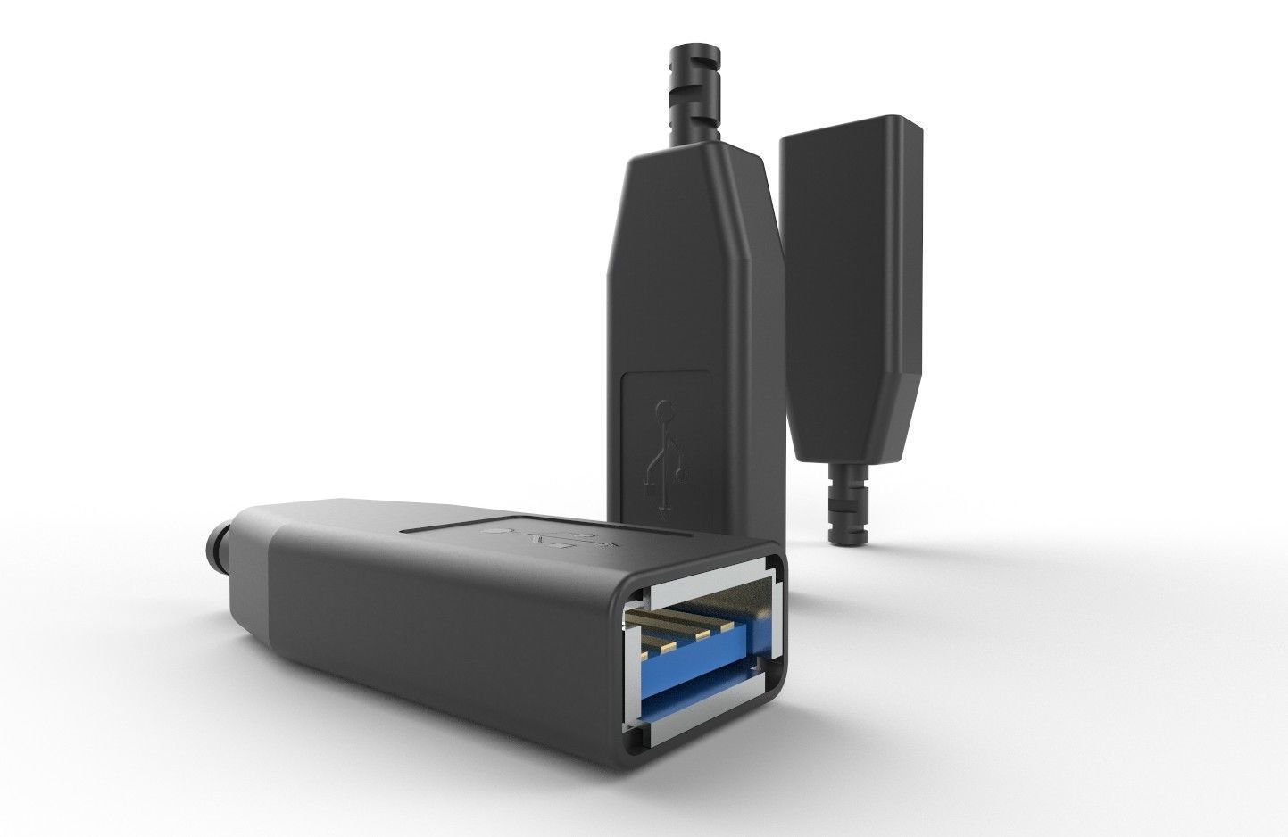 USB M8 Type A Female V2 Low-poly 3D model_20