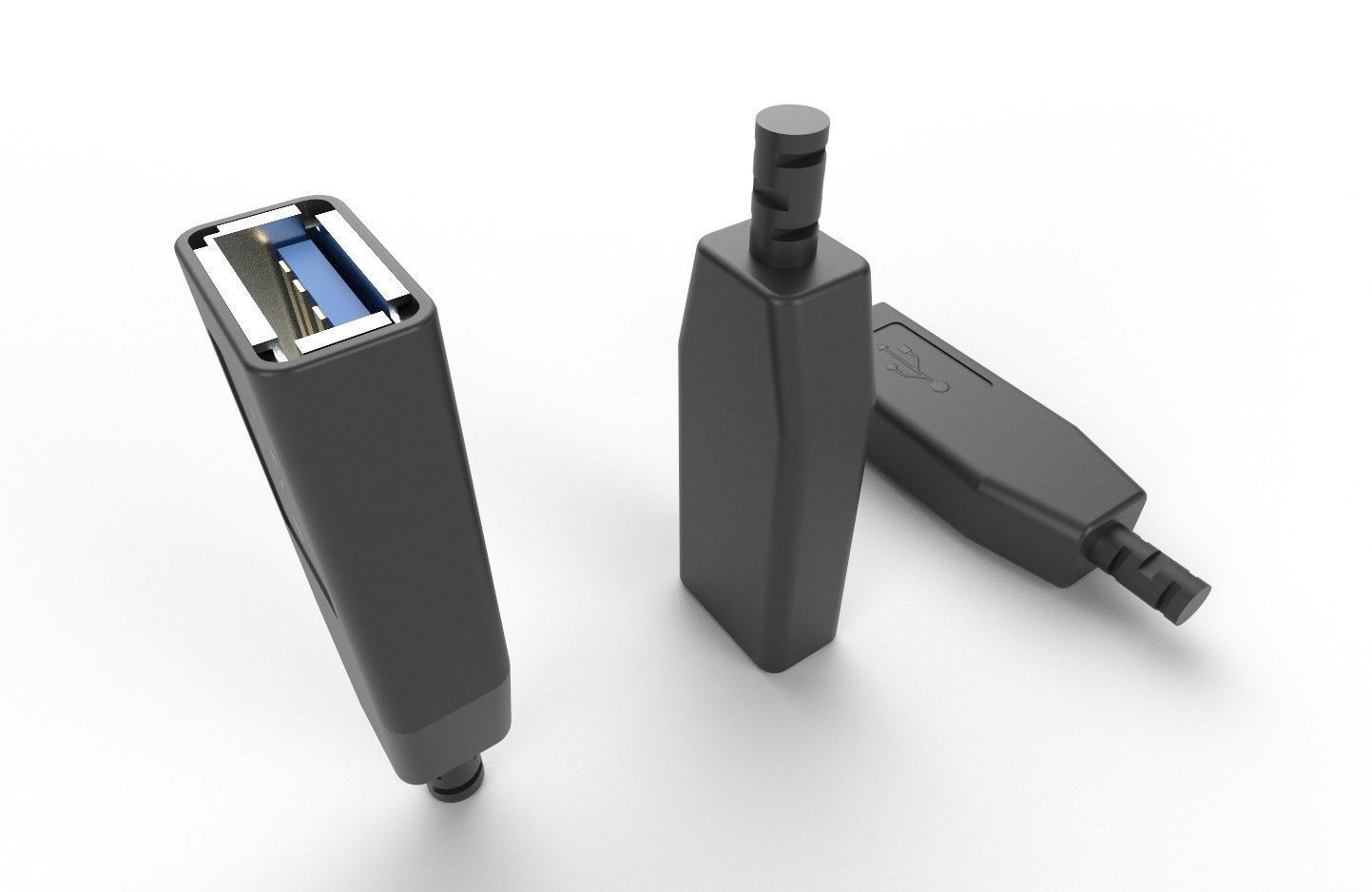 USB M8 Type A Female V2 Low-poly 3D model_27