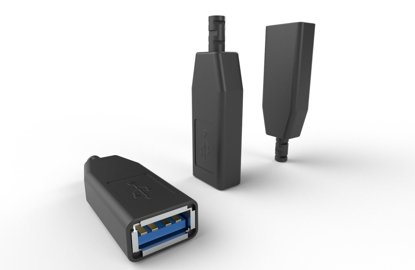 USB M8 Type A Female V2 Low-poly 3D model_17