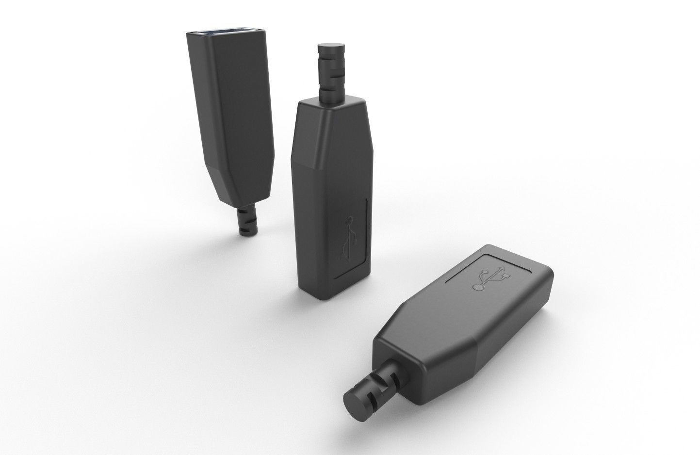 USB M8 Type A Female V2 Low-poly 3D model_13