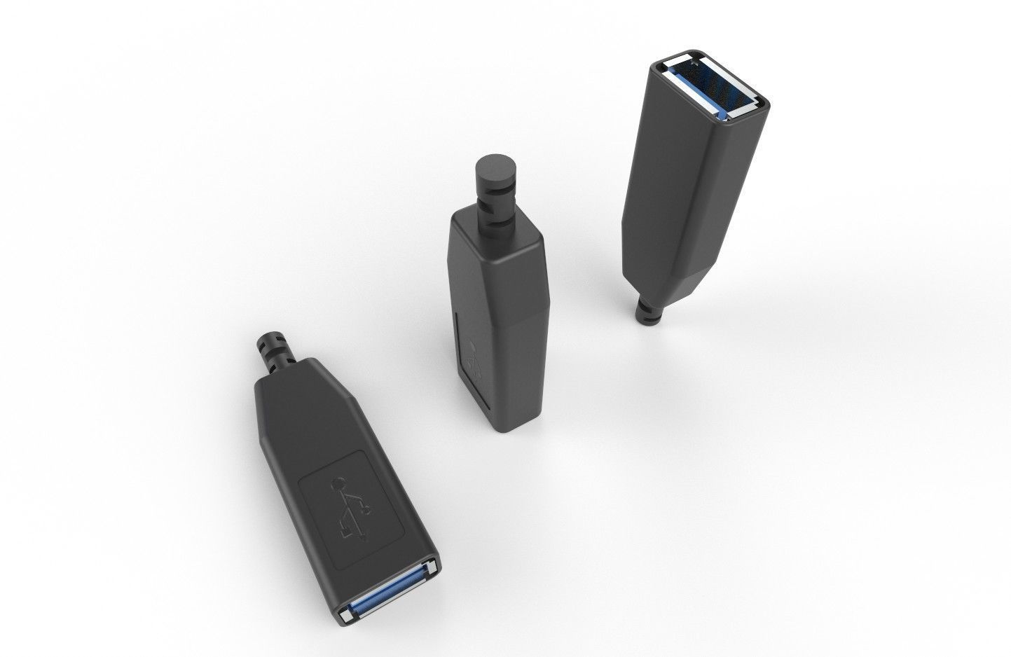 USB M8 Type A Female V2 Low-poly 3D model_15