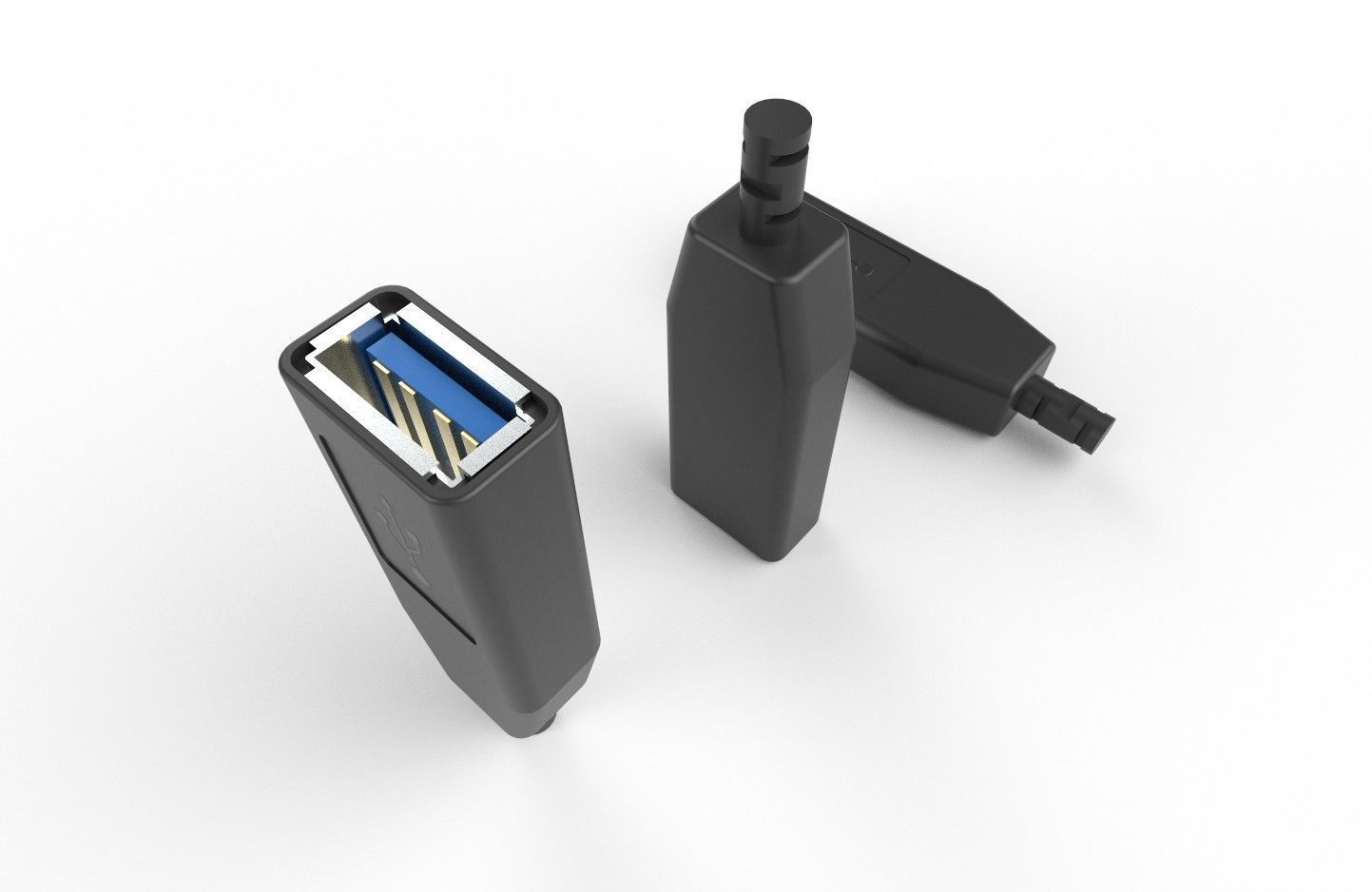 USB M8 Type A Female V2 Low-poly 3D model_26