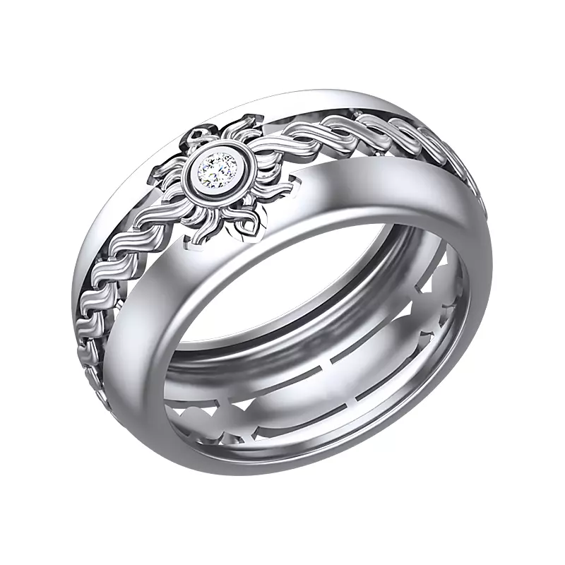Wedding ring with Celtic pattern Free 3D print model_0