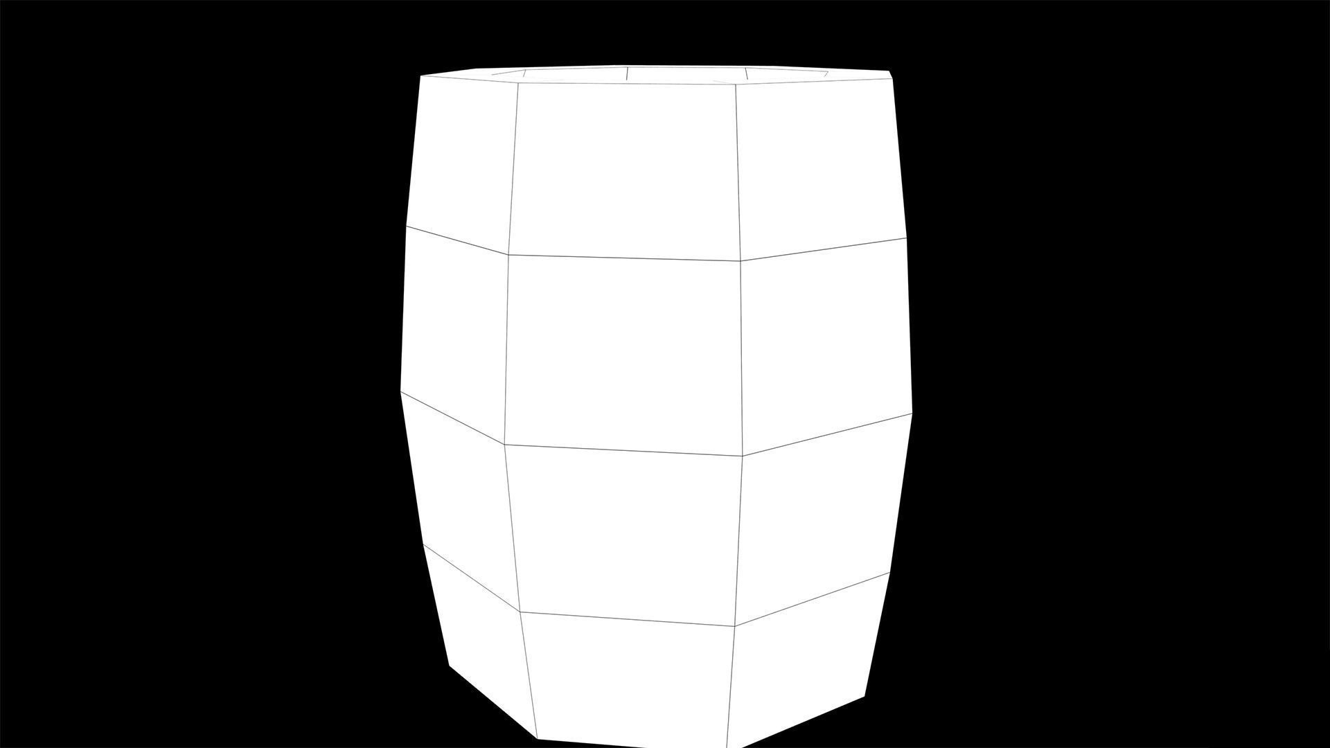 Wooden Barrel Low-poly 3D model_4