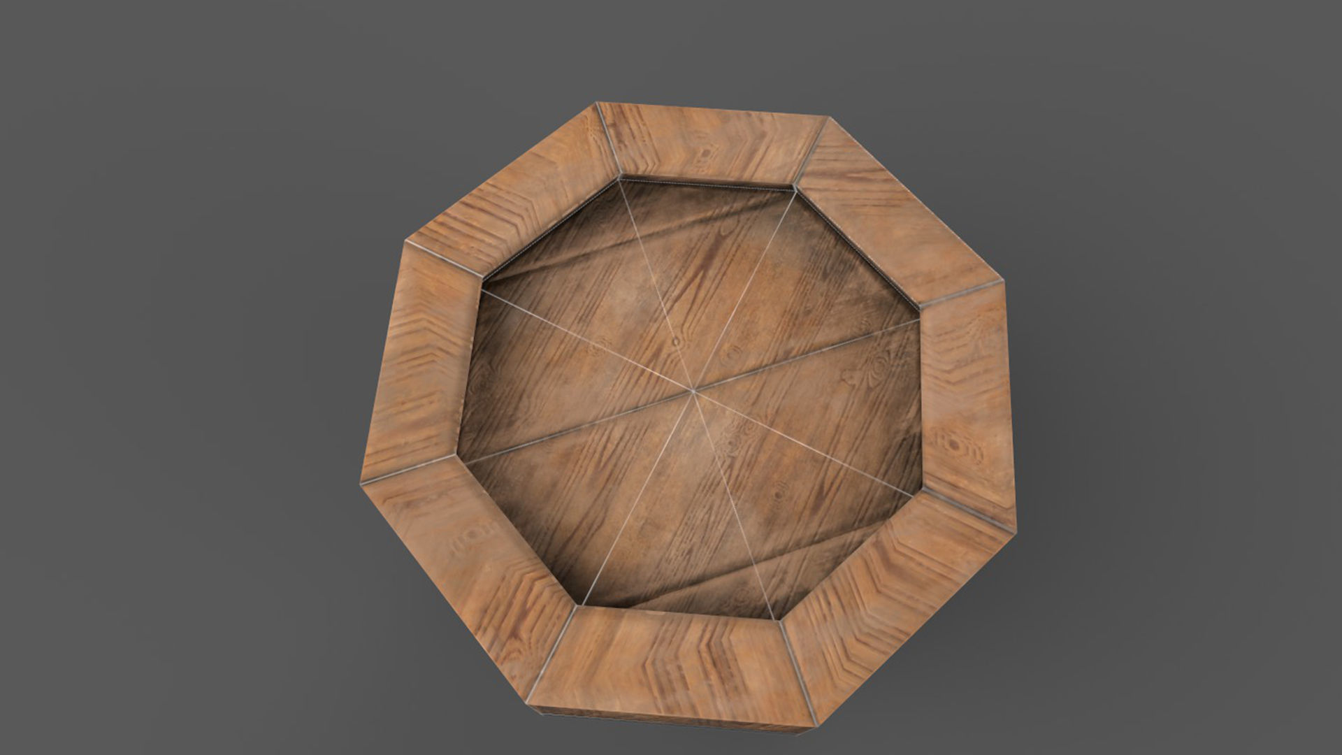 Wooden Barrel Low-poly 3D model_2