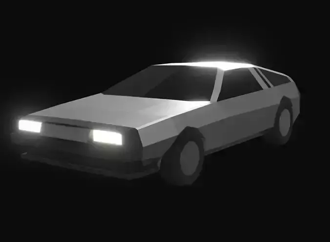 Delorean Low Poly back to future car
