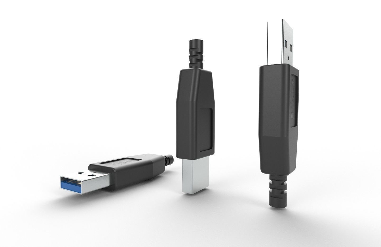 USB M9 Type A Male Low-poly 3D model_6