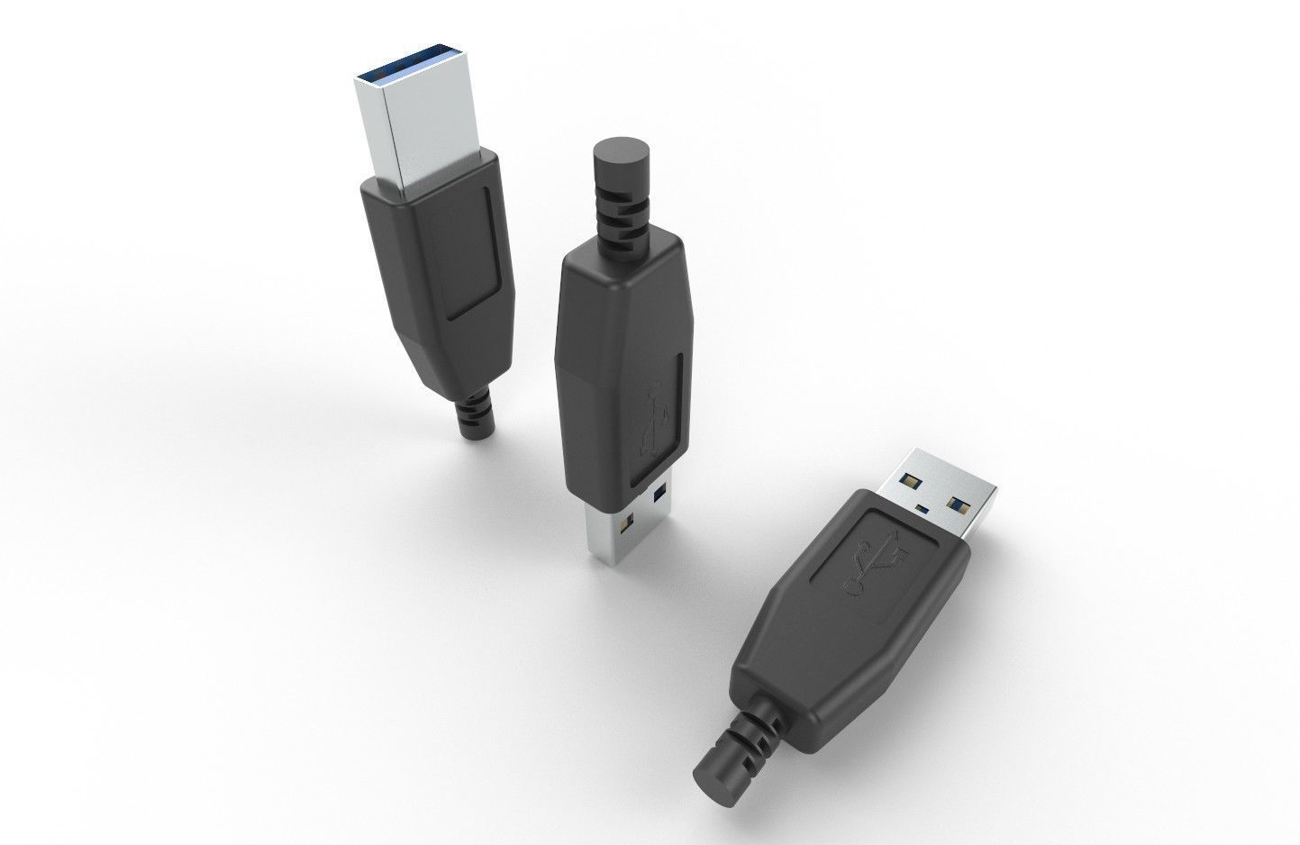 USB M9 Type A Male Low-poly 3D model_30