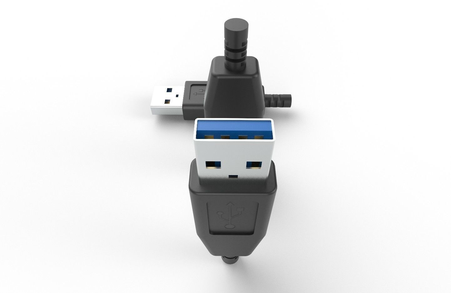 USB M9 Type A Male Low-poly 3D model_9