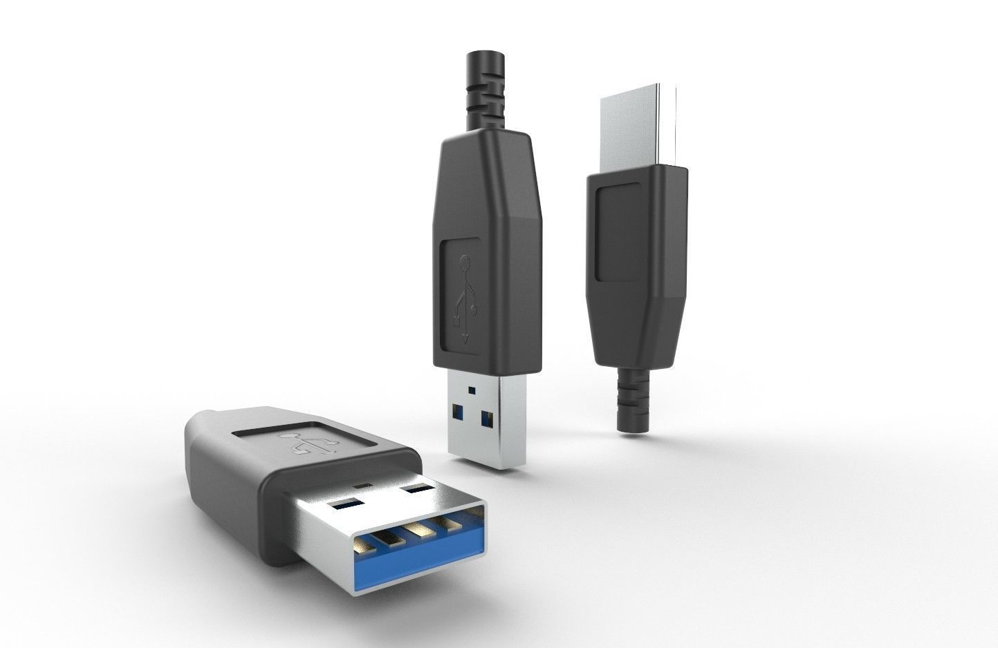 USB M9 Type A Male Low-poly 3D model_20