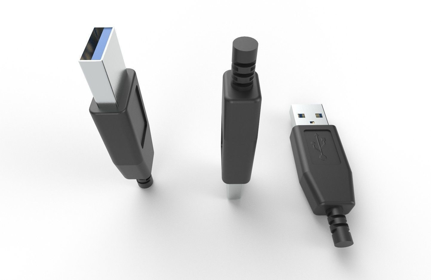 USB M9 Type A Male Low-poly 3D model_28