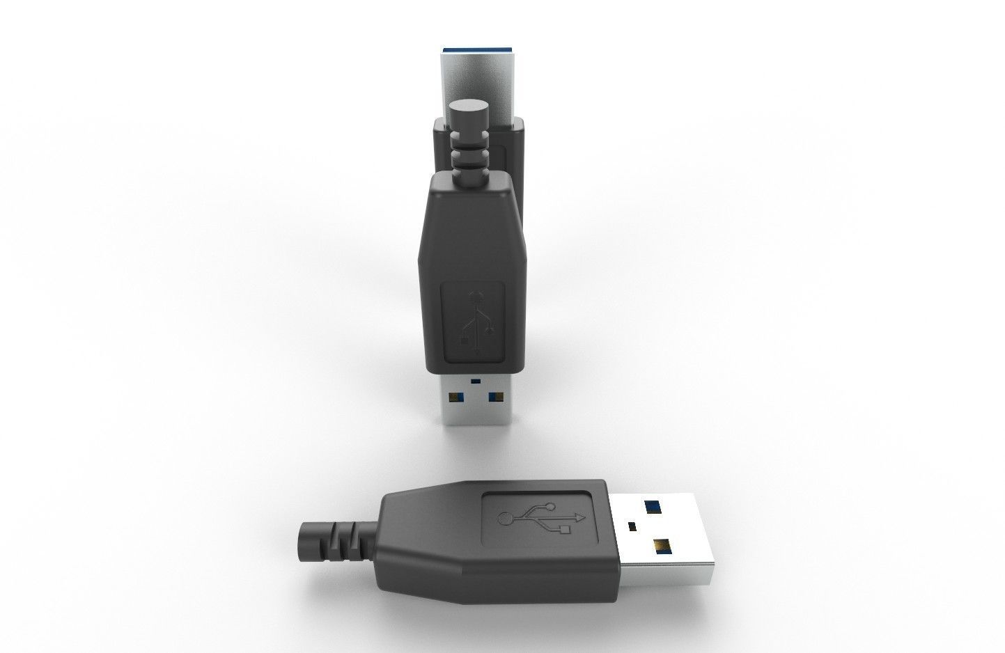 USB M9 Type A Male Low-poly 3D model_31