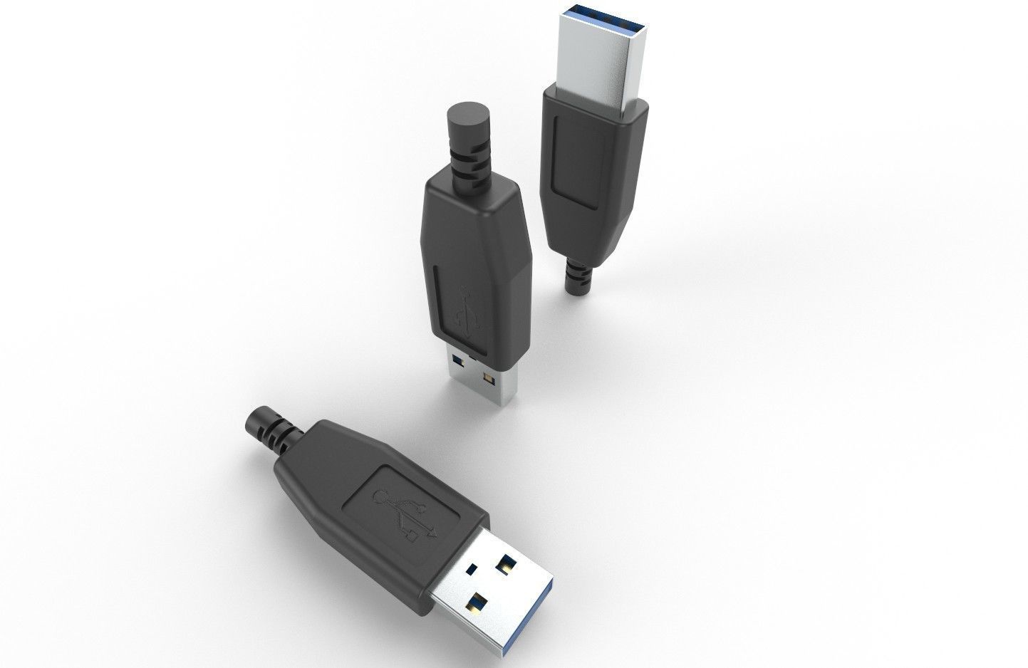 USB M9 Type A Male Low-poly 3D model_15