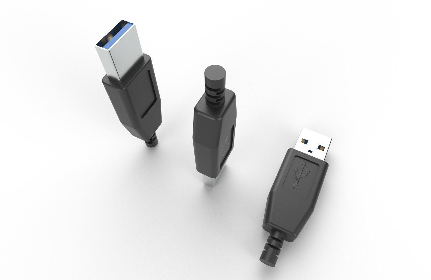 USB M9 Type A Male Low-poly 3D model_29