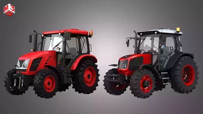 Small Tractors  2 in 1 3D Model Collection