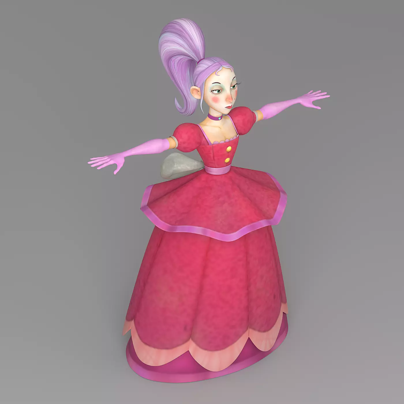 cartoon woman 5 Low-poly 3D model