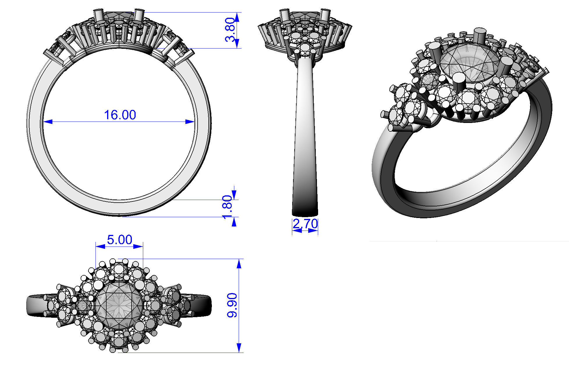 Ring Aster 3D print model_7