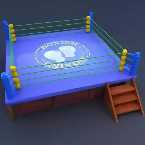 Boxing ring lowpoly 3d model