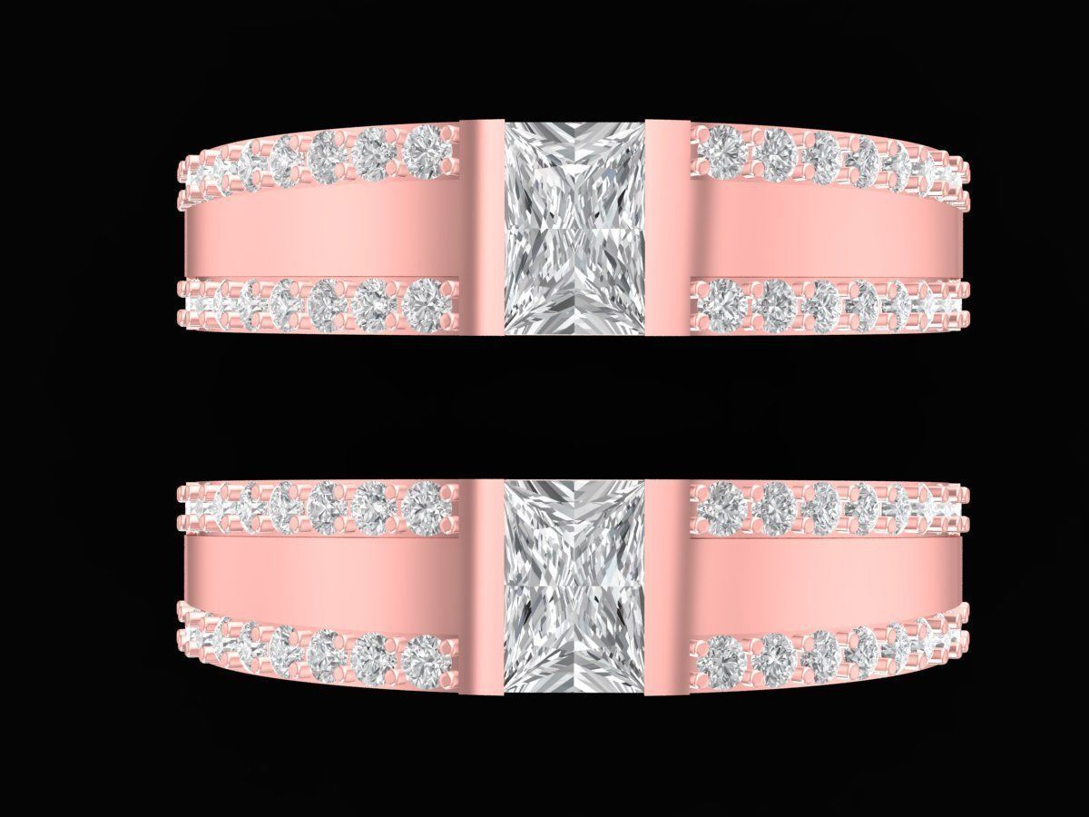 newdesign Luxury Emeral and Diamond wedding Ring 3225 3D print model_6