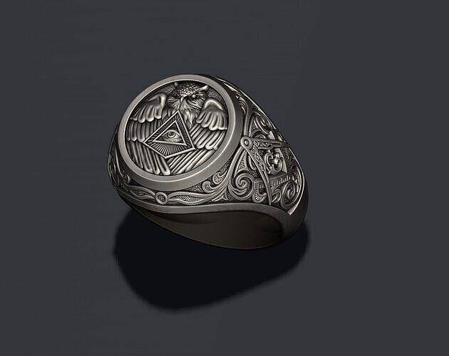 Mason owl ring 3D print model