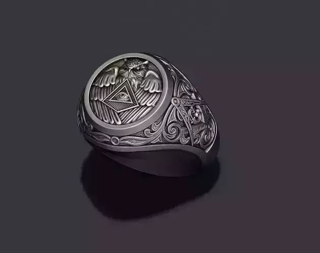 Mason owl ring 3D print model