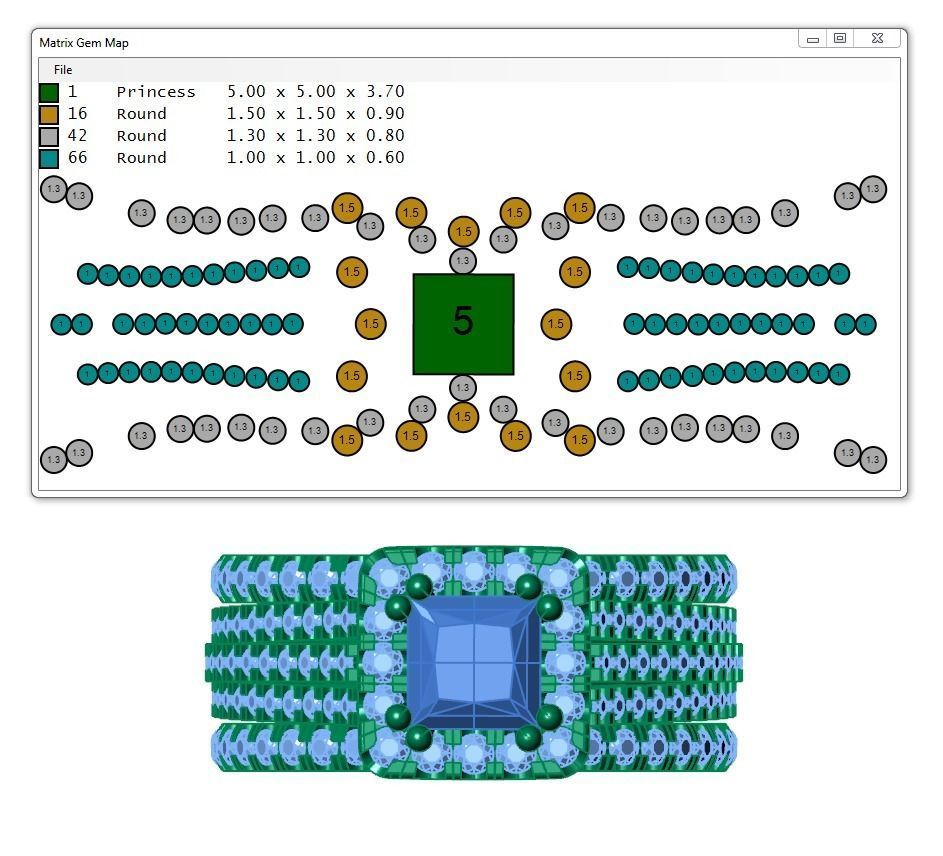Ring057 gold bridal ring set with diamonds 3D print model_6