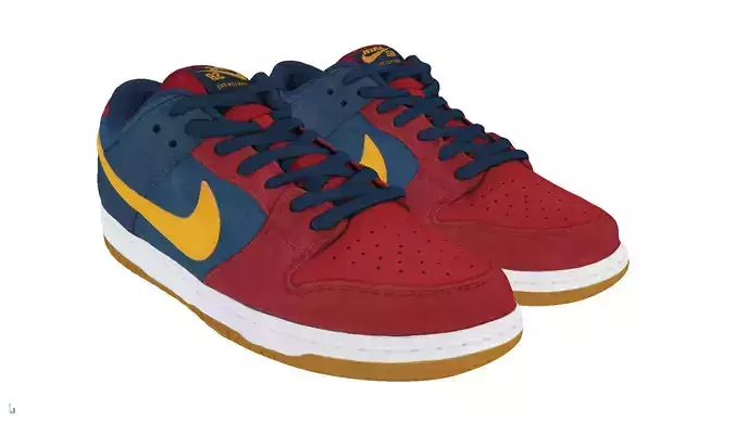 Nike air jordan 1 SB Dunk Low Barcelona 3D model Nike air jordan 1 SB Dunk Low Barcelona 3D model