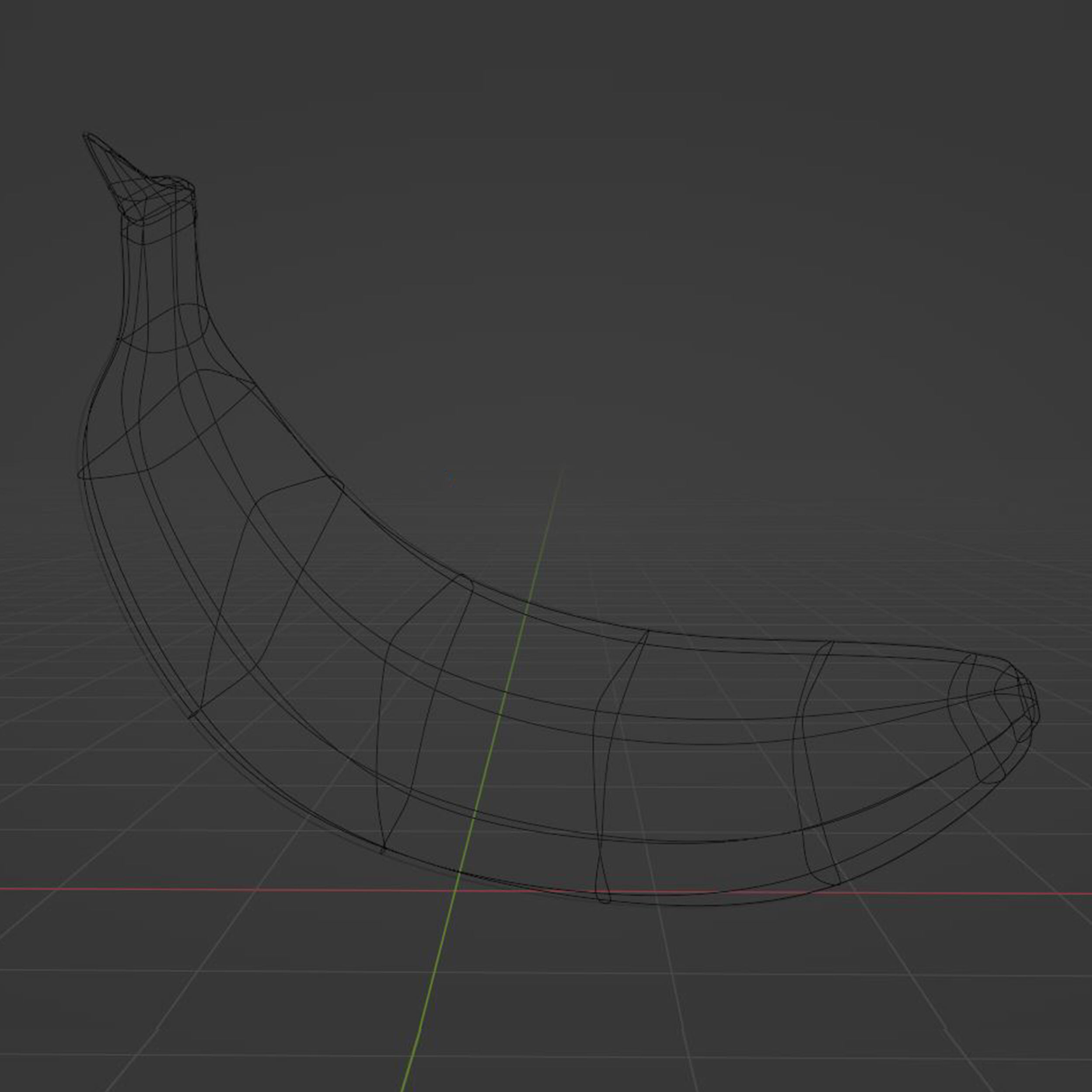 ripe yellow green banana fruit Low-poly 3D model_6