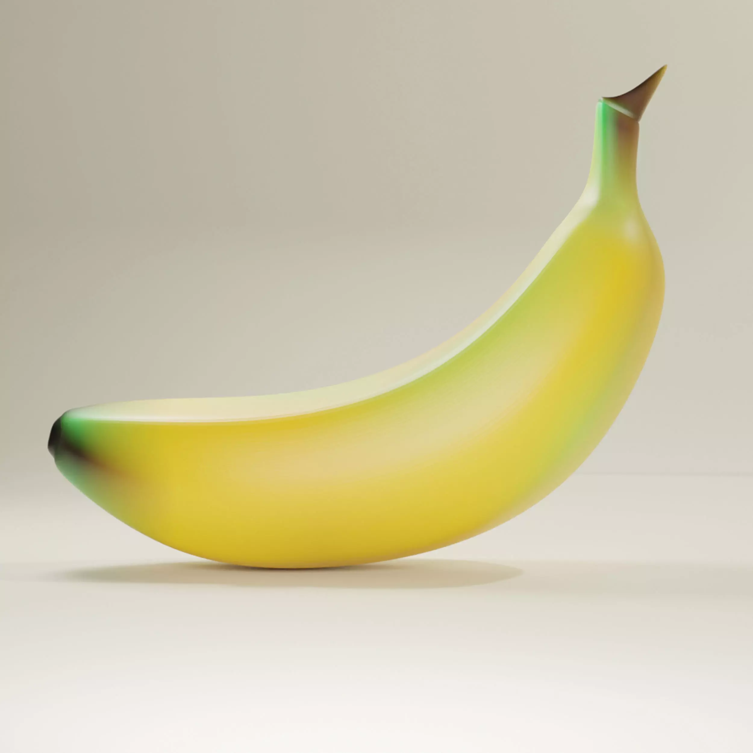 ripe yellow green banana fruit Low-poly 3D model_0