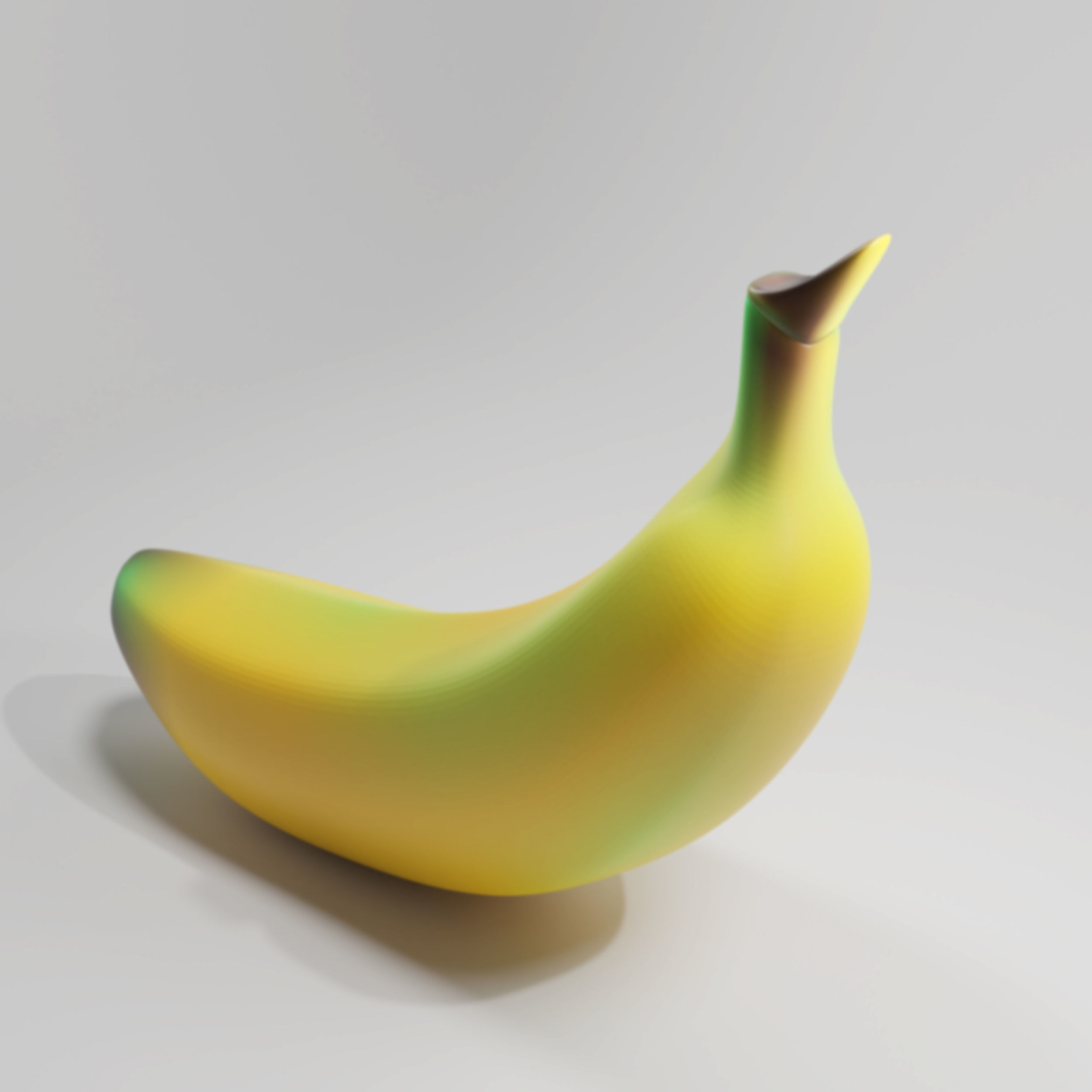 ripe yellow green banana fruit Low-poly 3D model_4