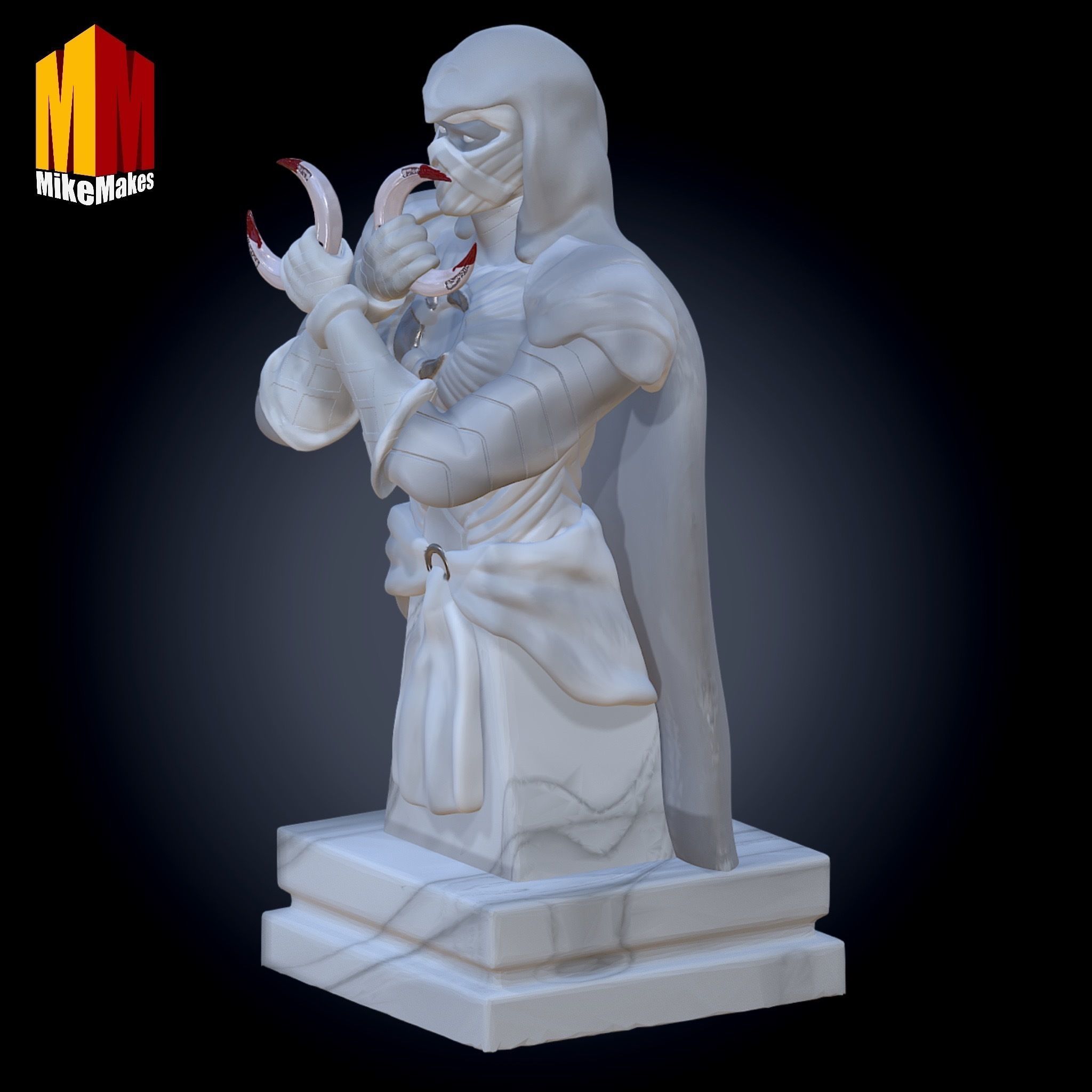 Moon Knight Bust Marvel Superhero 3D print model_3