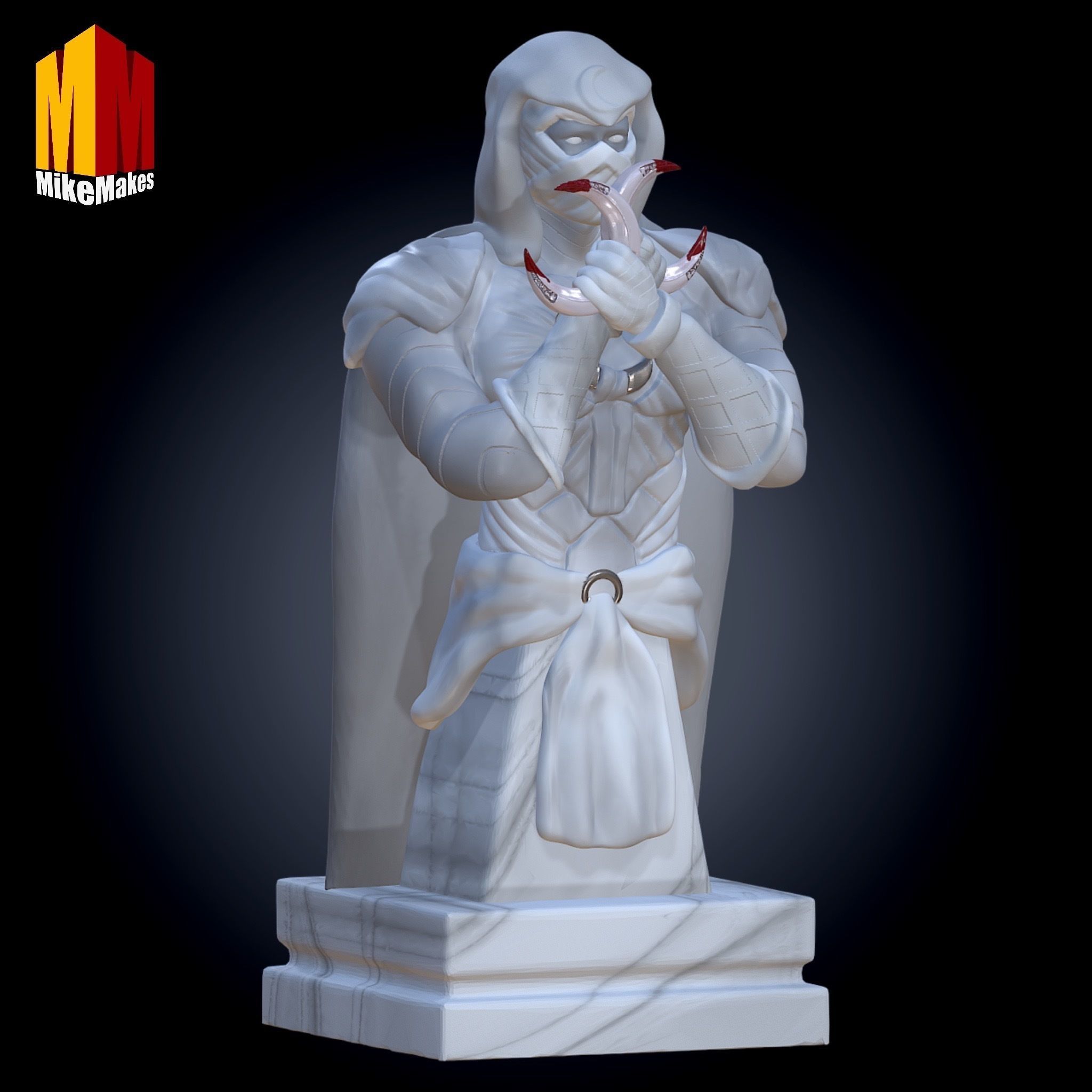 Moon Knight Bust Marvel Superhero 3D print model_2