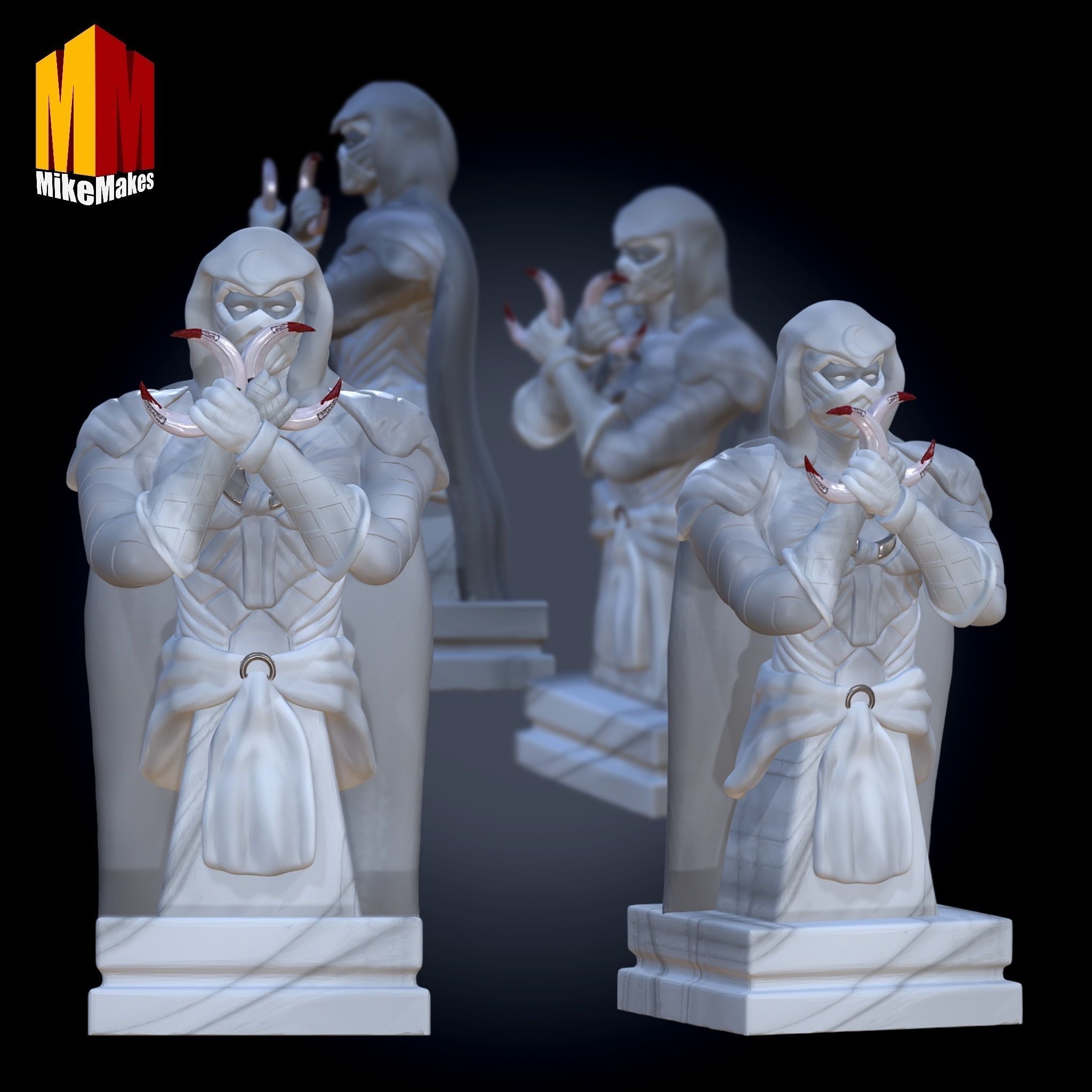 Moon Knight Bust Marvel Superhero 3D print model_4